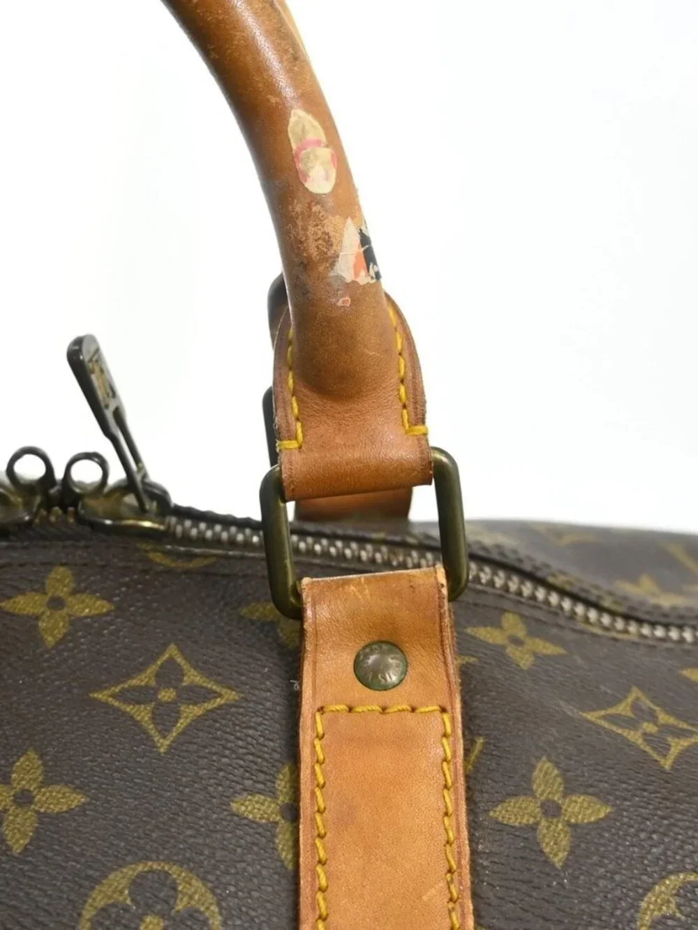 Louis Vuitton Keepall Bandouliere Duffle Brown Canvas